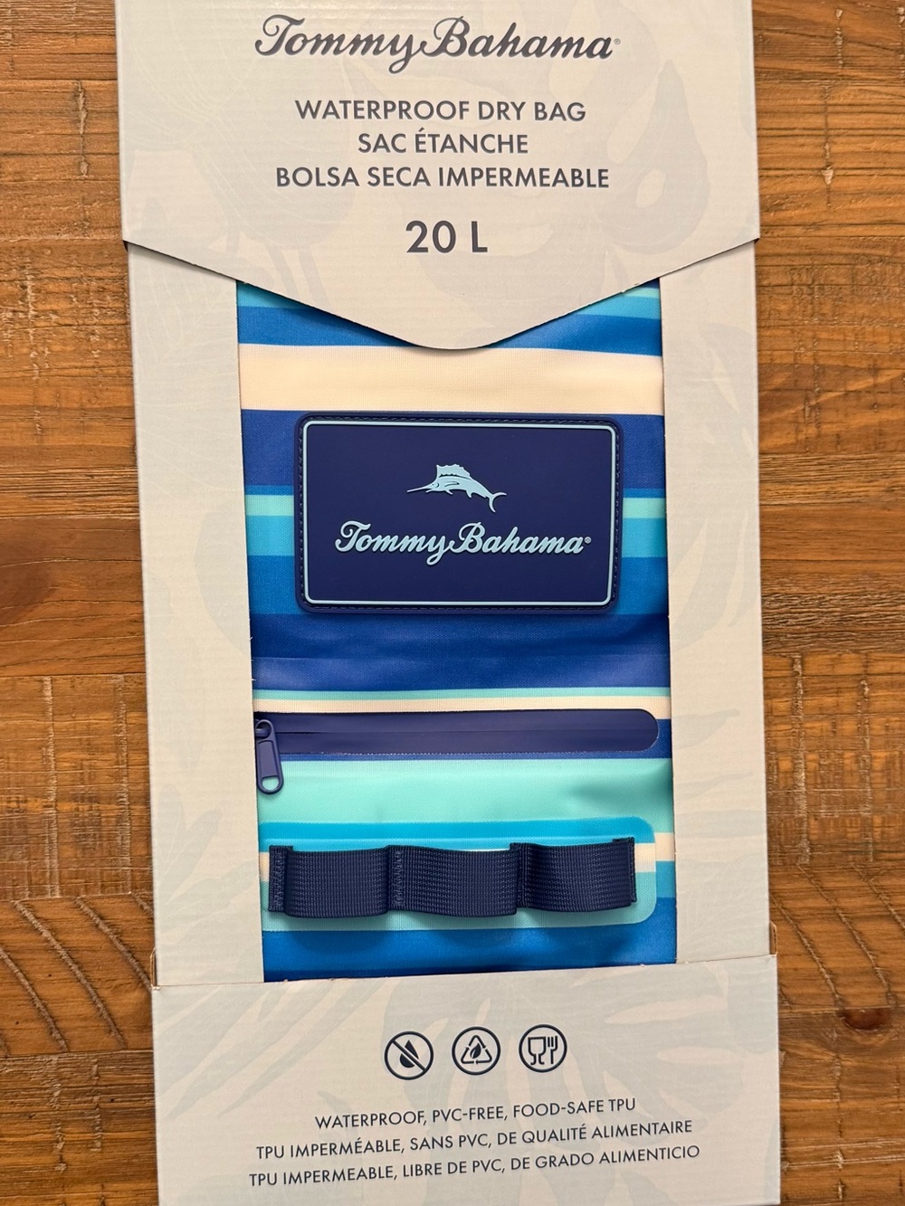 Tommy Bahama 20L Waterproof Dry Bag Blue Stripe NWT